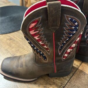 Ariat Kids Brown and Red Boots size 2